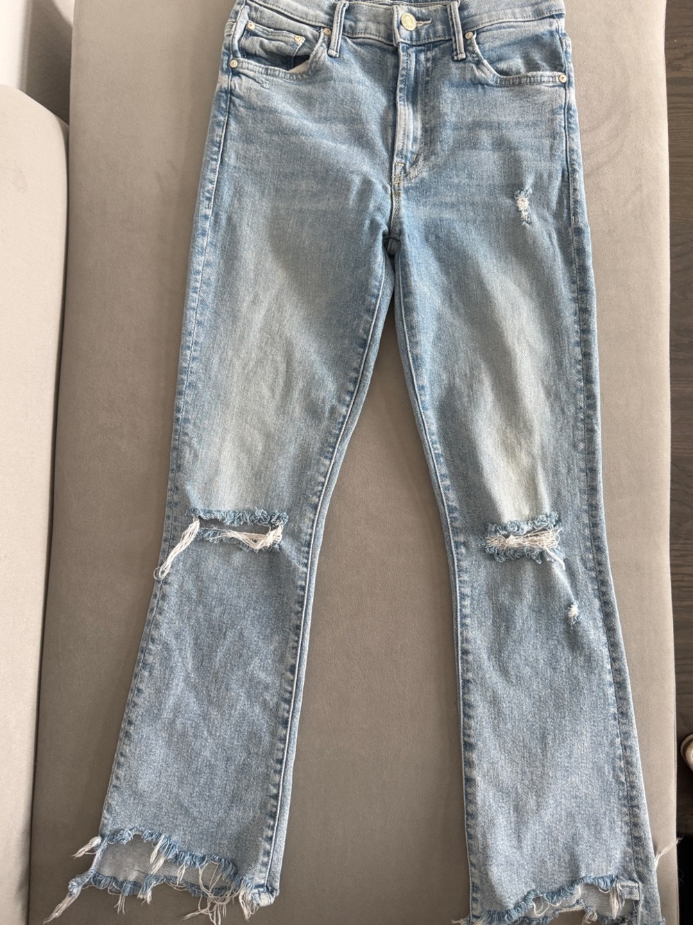 MOTHER Light Blue Bootcut Jeans with Back Pocket M Detail - Picture 3 of 3